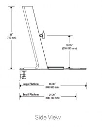 Humanscale QuickStand Dimensions Side View