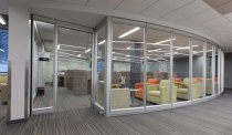 Study space with curved facade using Teknion Altos