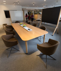 Teknion Zones Workshop Table, Club Chair and Easel