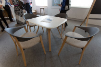 Teknion Zones Canteen Table and Arm Chairs
