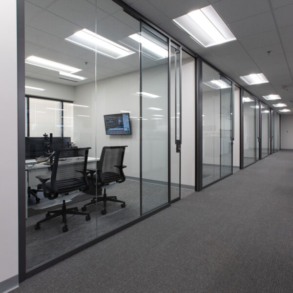 Private Office with Guest Seating, Technology, and a glass wall and door Architectural Solution