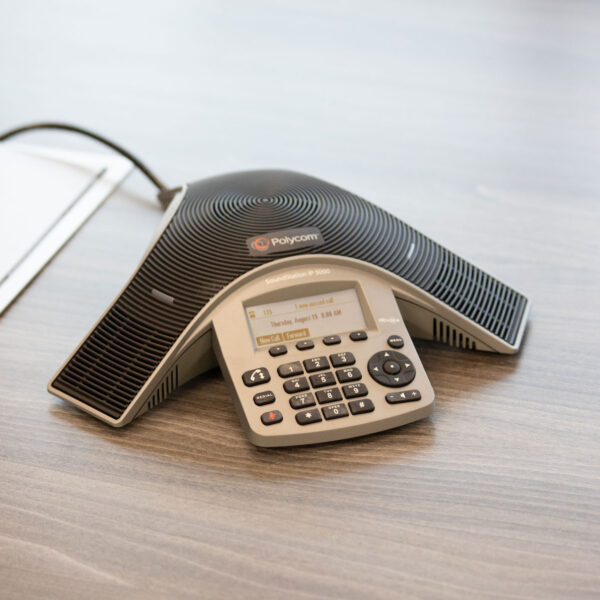audio conference system on table