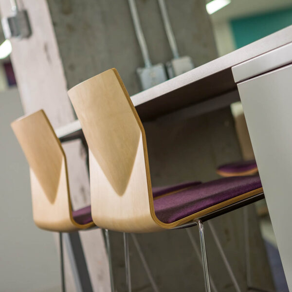 close up of stools at collaboration table