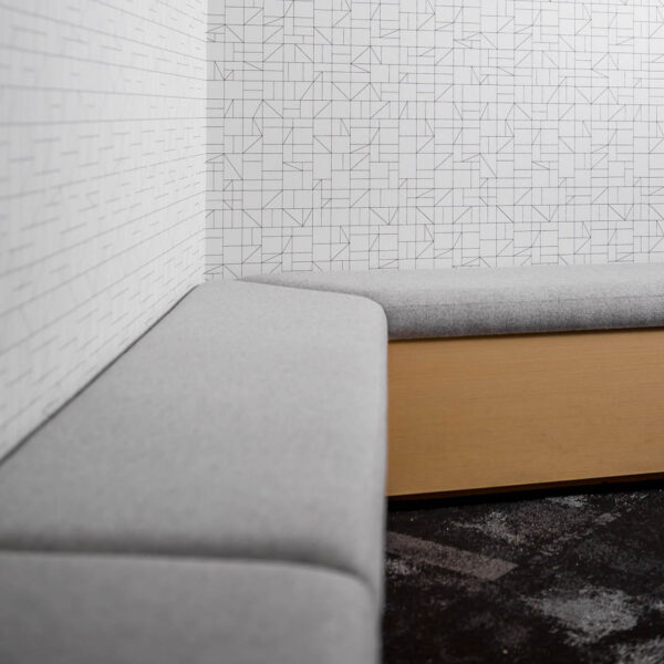 cushioned seating shown that increases comfort int eh space