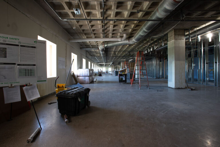 construction area that will become the entrance of the new Minneapolis showroom